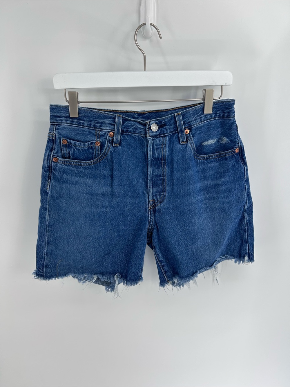 Levi’s 501 Blue Denim Cutoff Shorts - Waist 29 (measures 30”)